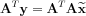 $ \mathbf{A}^{T}\mathbf{y}= \mathbf{A}^{T}\mathbf{A}\widetilde{\mathbf{x}}