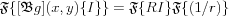 $
\mathfrak{F} \{ [\mathfrak{B}g](x,y)\{ I \} \} = \mathfrak{F} \{ RI \} \mathfrak{F} \{ (1/r) \}$\\