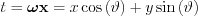 $ t=\boldsymbol{\omega}\textbf{x}=x\cos \left ( \vartheta  \right )+y\sin \left ( \vartheta  \right )