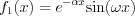 $f_{1}(x)=e^{-\alpha x}\text{sin}(\omega x)