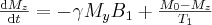 \frac{\textrm{d}M_{z}}{\textrm{d}t} & = & -\gamma M_{y}B_{1}+\frac{M_{0}-M_{z}}{T_{1}}