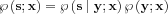 $ \wp \left ( \mathbf{s}; \mathbf{x} \right )=\wp \left ( \mathbf{s}\mid\mathbf{y} ; \mathbf{x} \right )\wp \left ( \mathbf{y} ; \mathbf{x} \right )