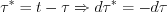 $             \tau^*=t-\tau\Rightarrow d\tau^*=-d\tau