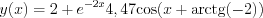 $y(x)=2+e^{-2x}4,47\text{cos}(x+\text{arctg}(-2))