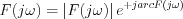 $ F(j\omega) = \left|F(j\omega)\right|e^{+jarcF(j\omega)}