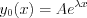 $y_{0}(x)=Ae^{\lambda x}